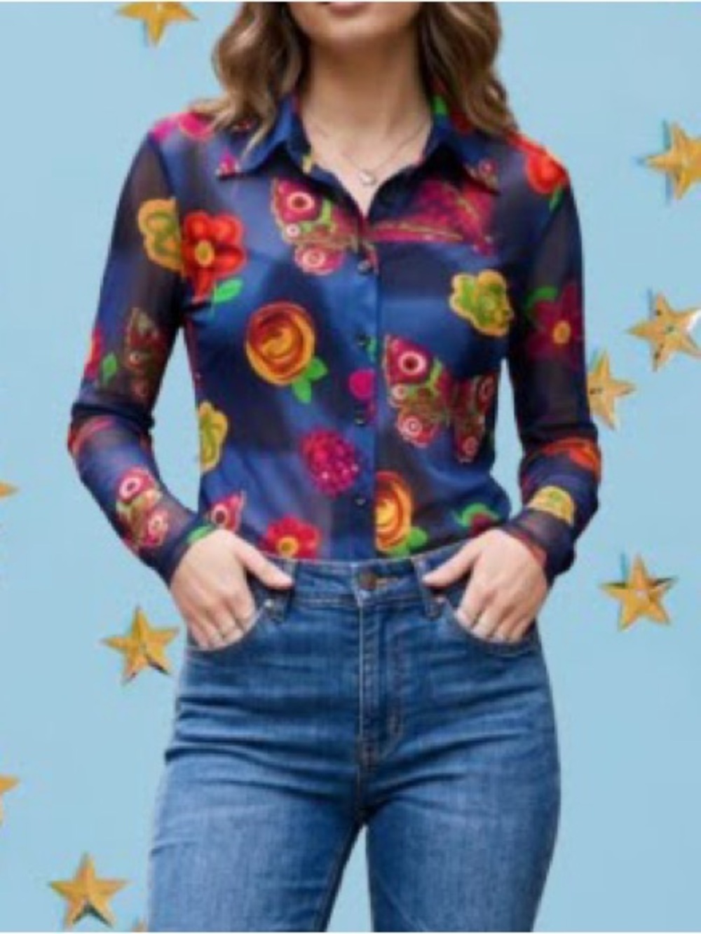 Rich Birds Vibrant Multicolored Hippie Style Blouse XS